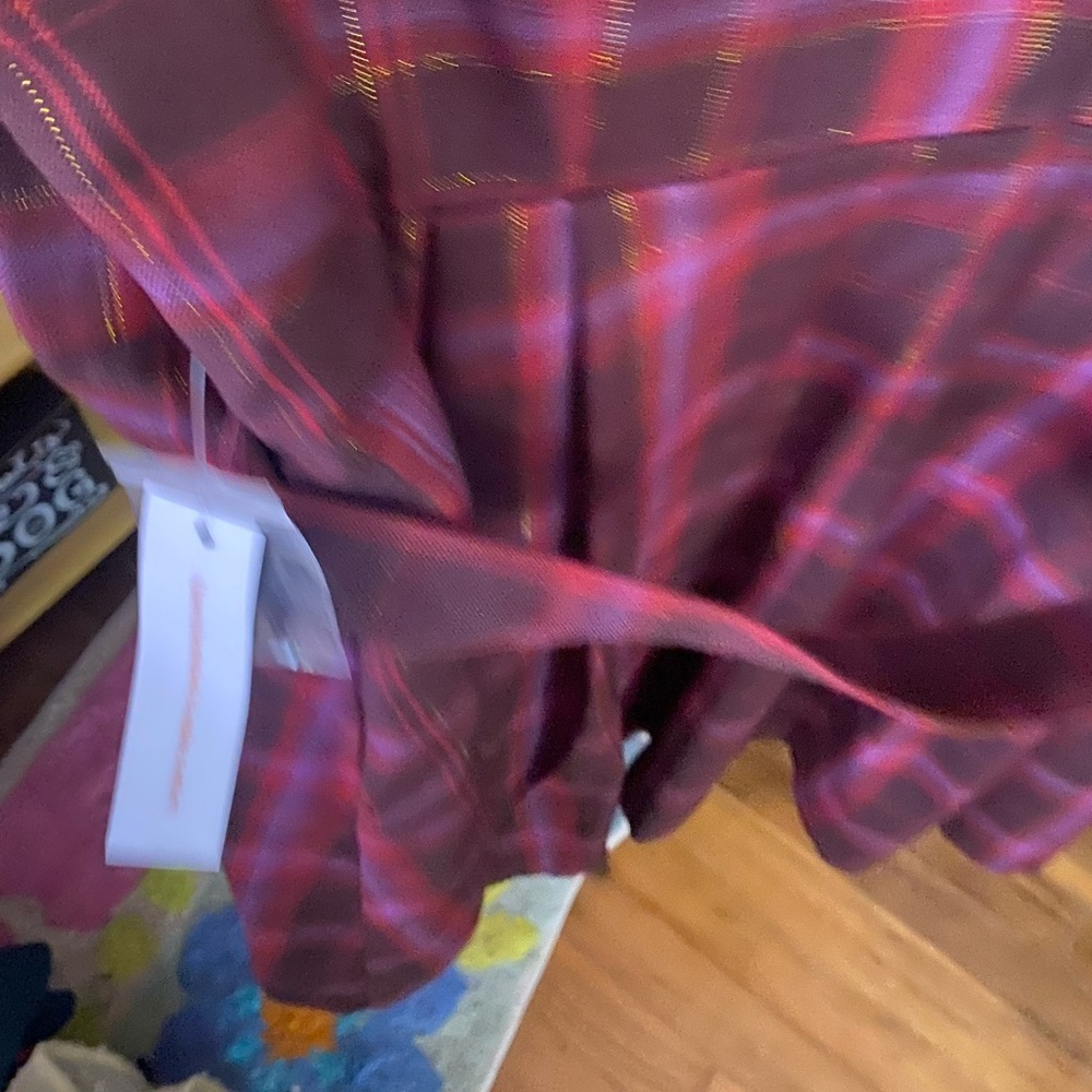 Modcloth Burgundy Plaid Dress with tags - Picture 4 of 6